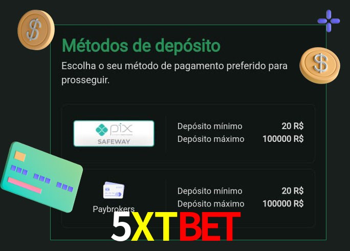 O cassino 5XTBET oferece uma grande variedade de métodos de pagamento